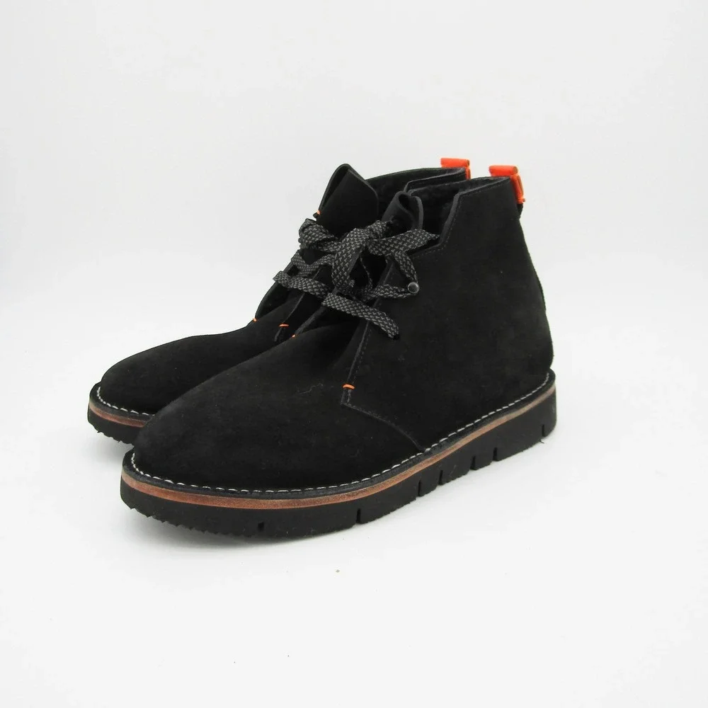 No. One Alpha Stitch Black Suede Chukka Boots Mens Vibram Sole Lace Up Ankle